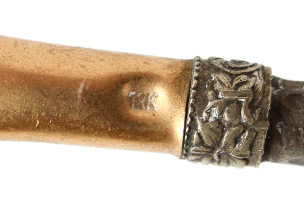 Antique Alpaca Silver and 18K Gold Yerba Mate Tea Cup with Bombilla