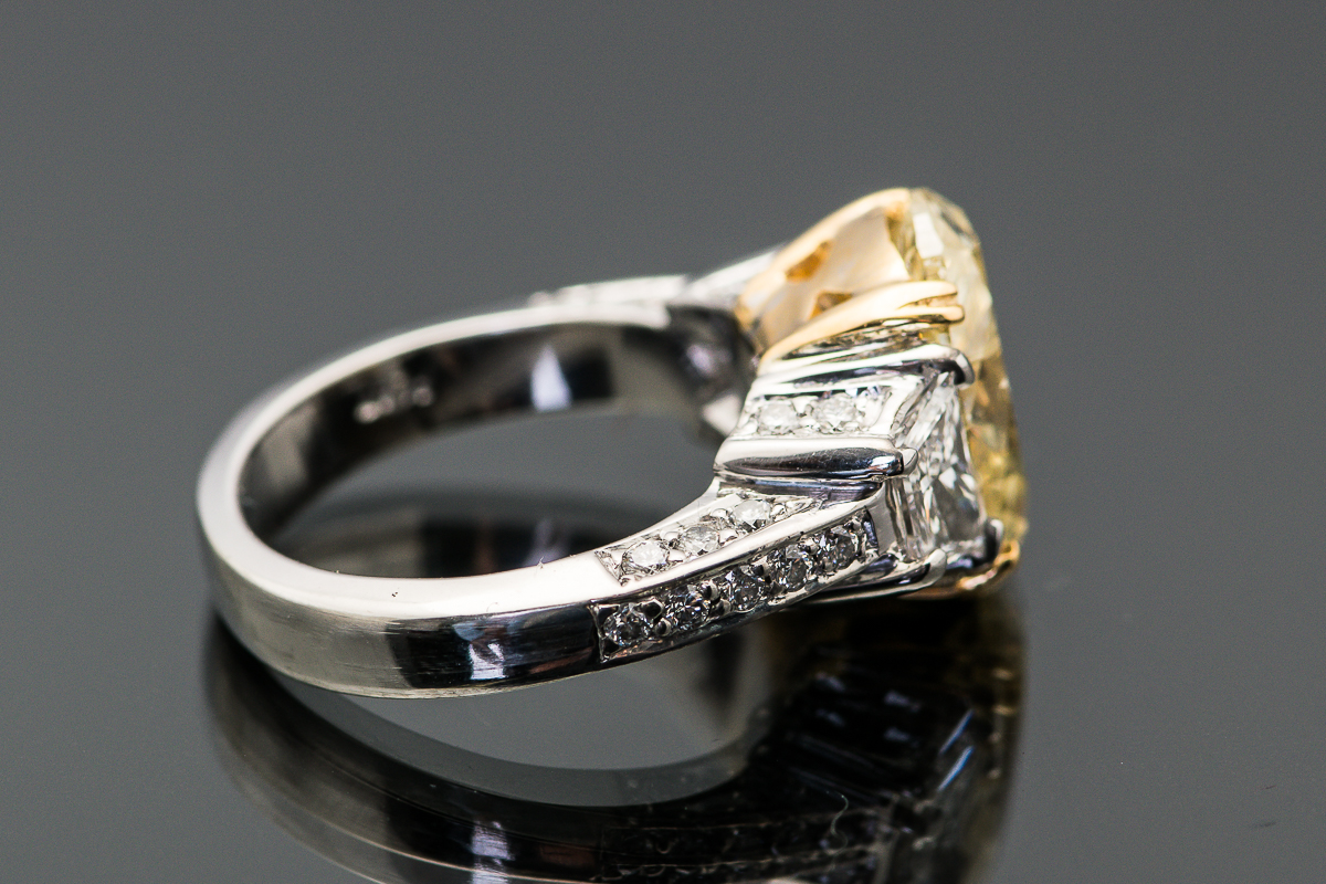 4.46 CTW Diamond Engagement Ring with Platinum and 18K White Gold