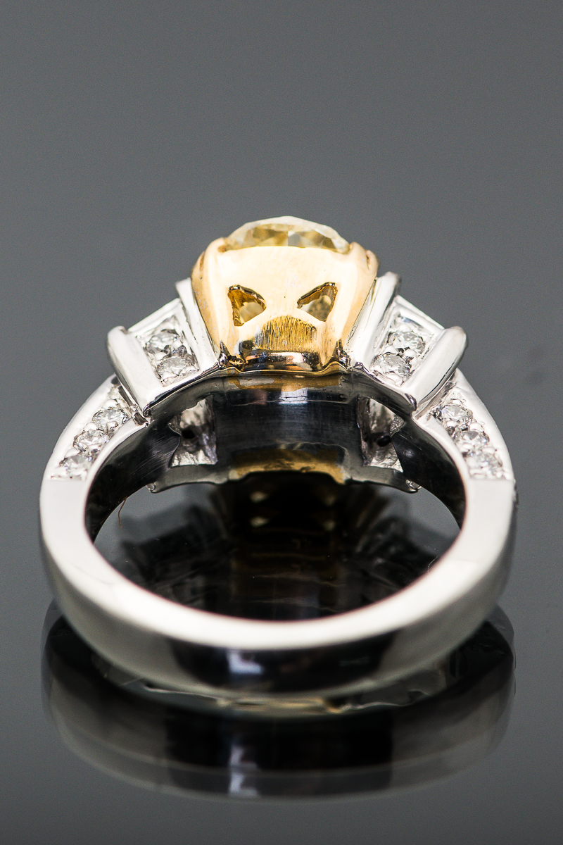 4.46 CTW Diamond Engagement Ring with Platinum and 18K White Gold