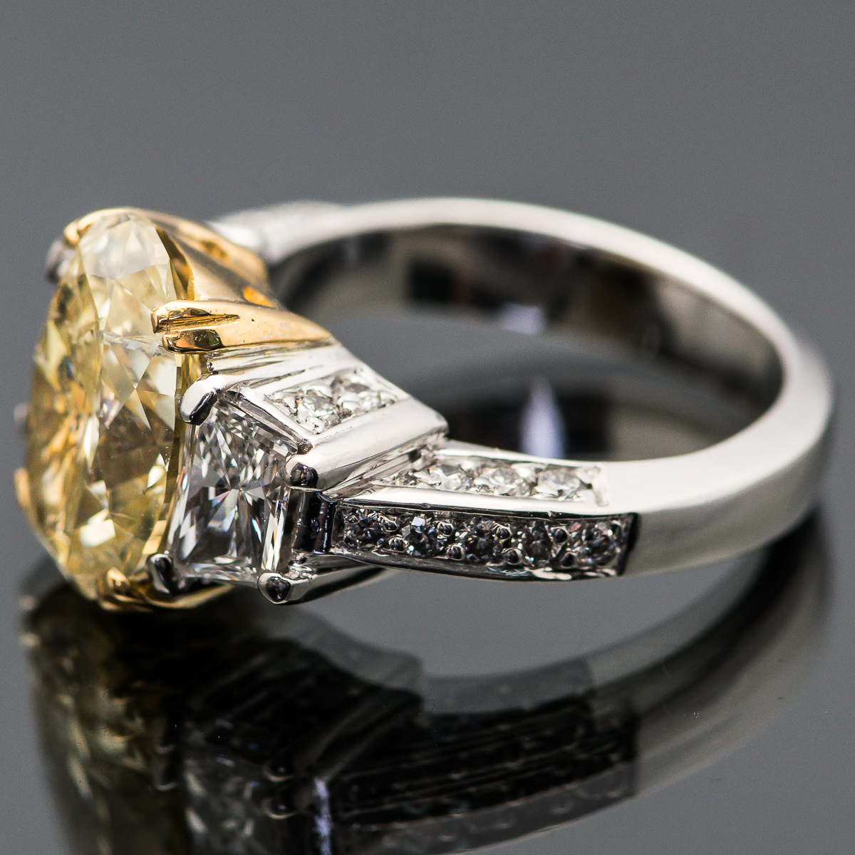 4.46 CTW Diamond Engagement Ring with Platinum and 18K White Gold