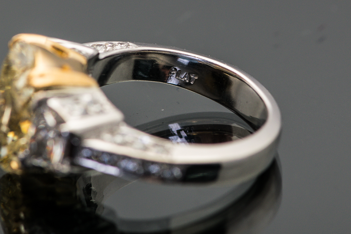 4.46 CTW Diamond Engagement Ring with Platinum and 18K White Gold