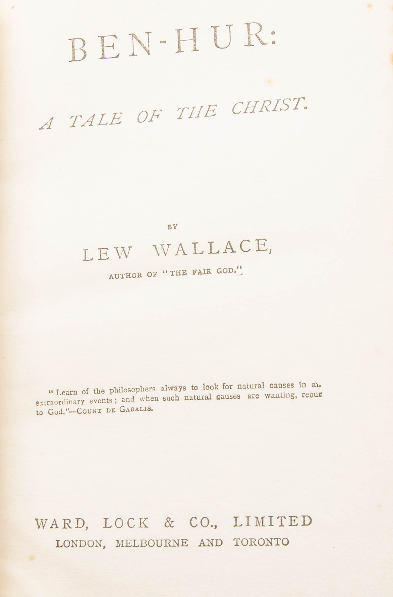 Antique British Edition of "Ben-Hur" by Lew Wallace