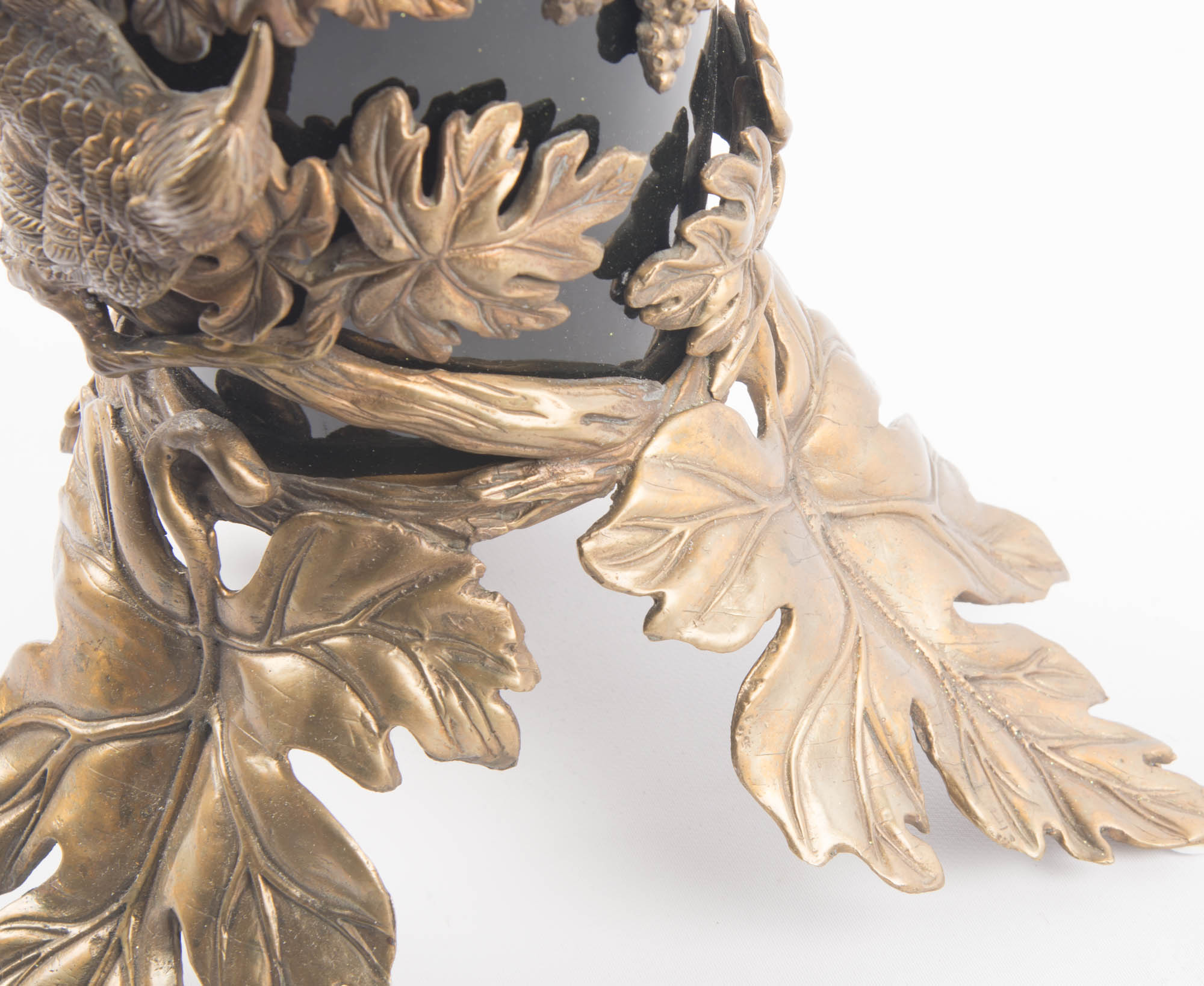 Large Art Deco Inspired Ceramic and Brass Vase