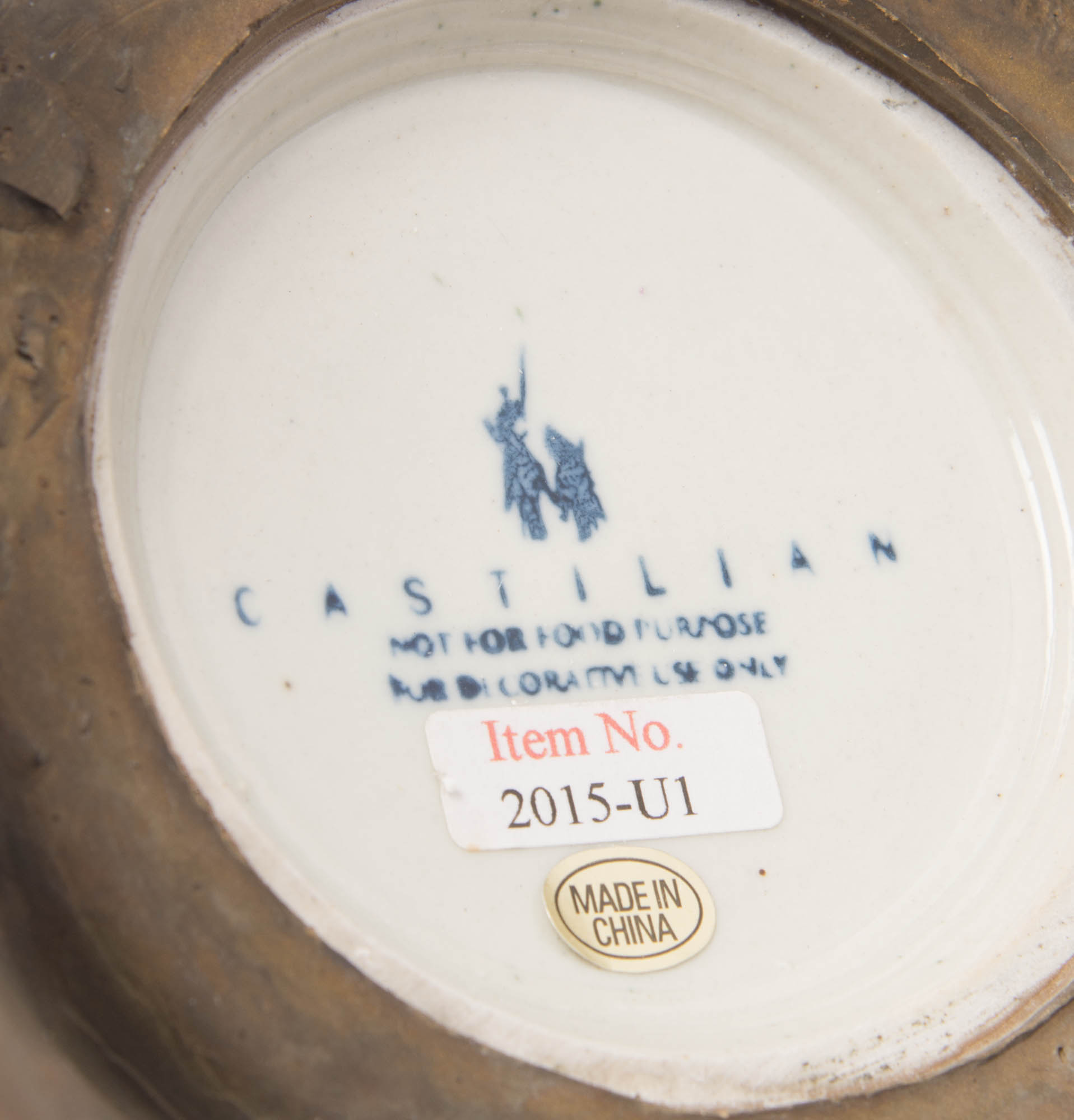 Large Art Deco Inspired Ceramic and Brass Vase