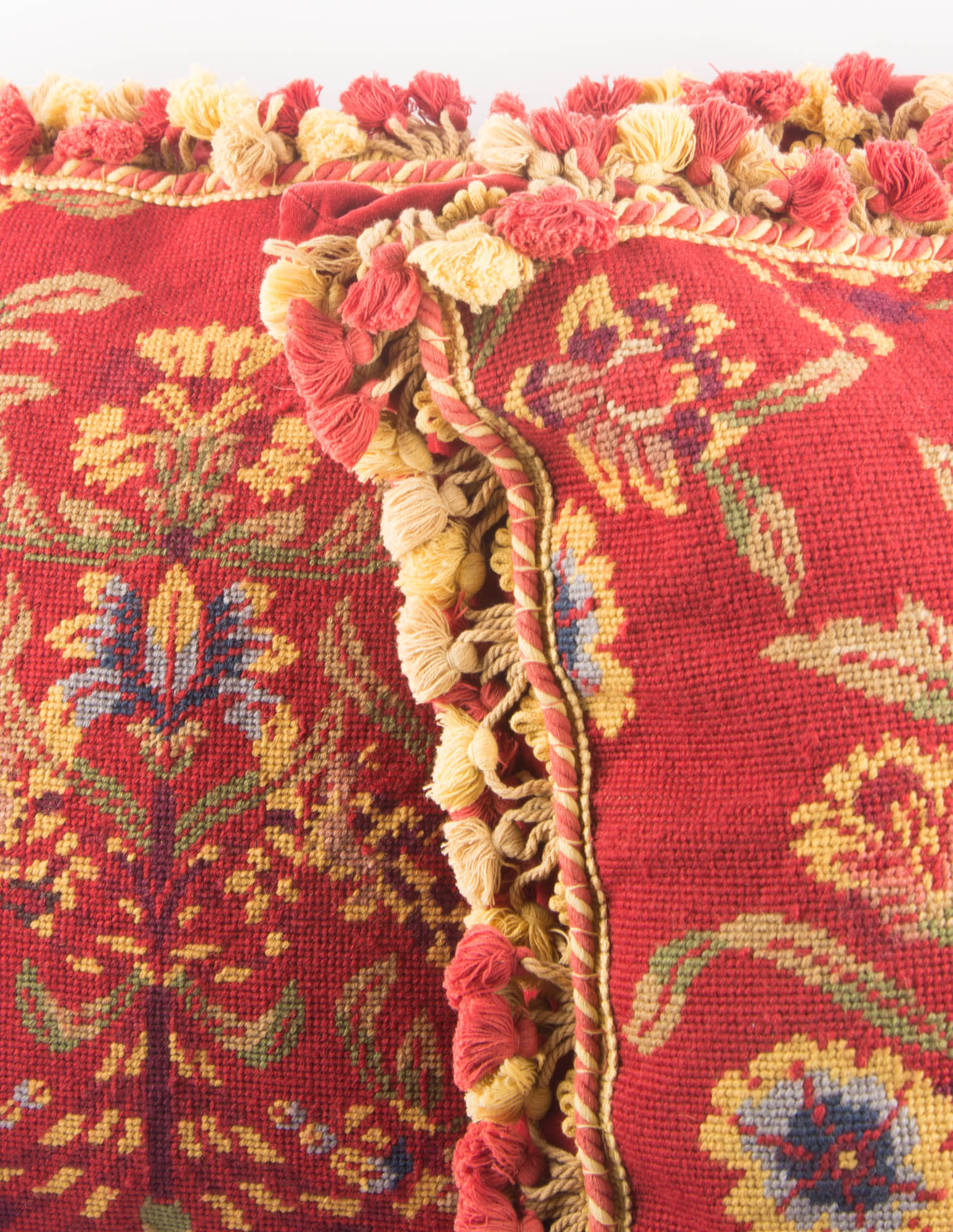 Red and Gold Needlepoint Sofa Pillows