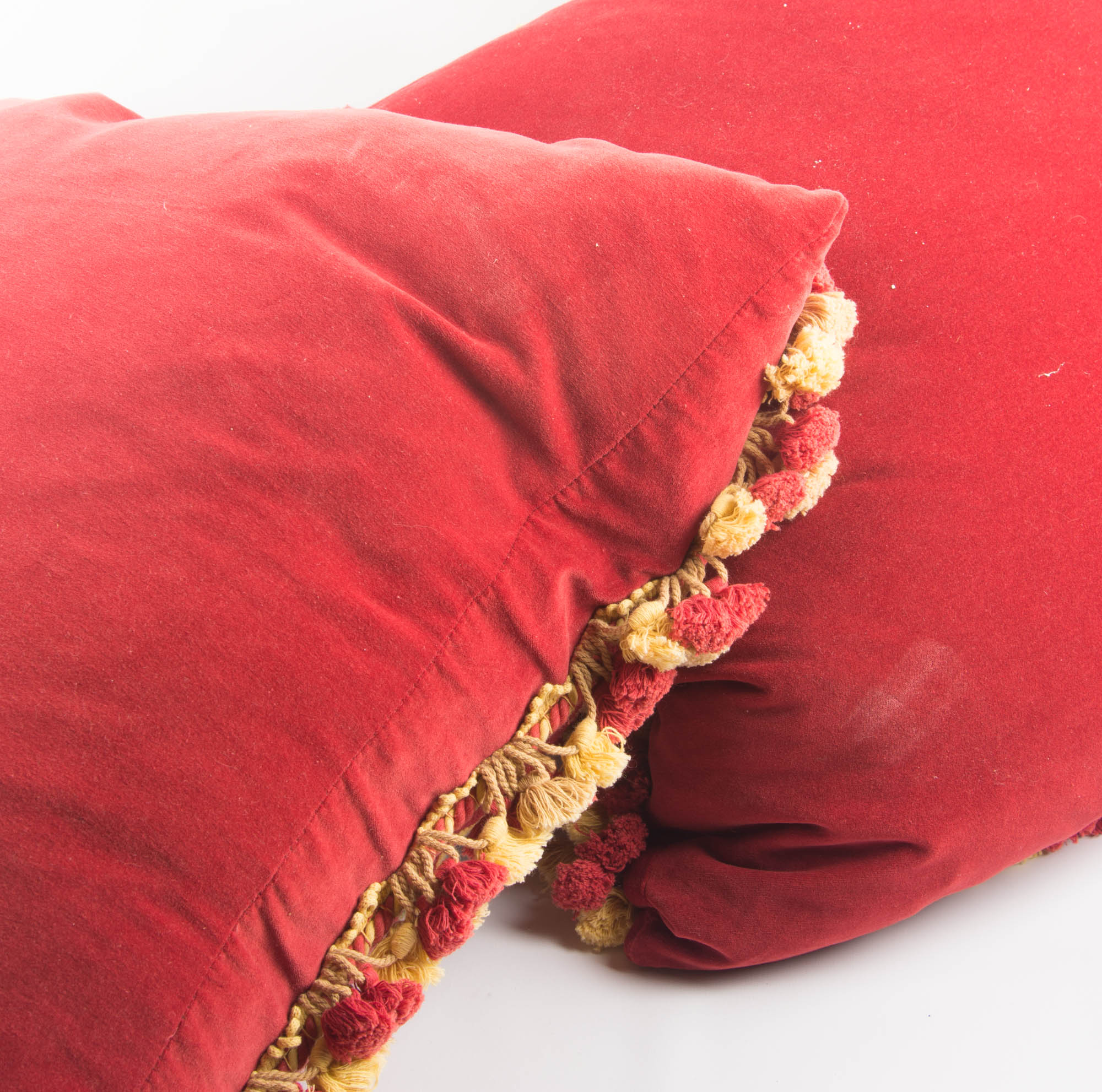 Red and Gold Needlepoint Sofa Pillows