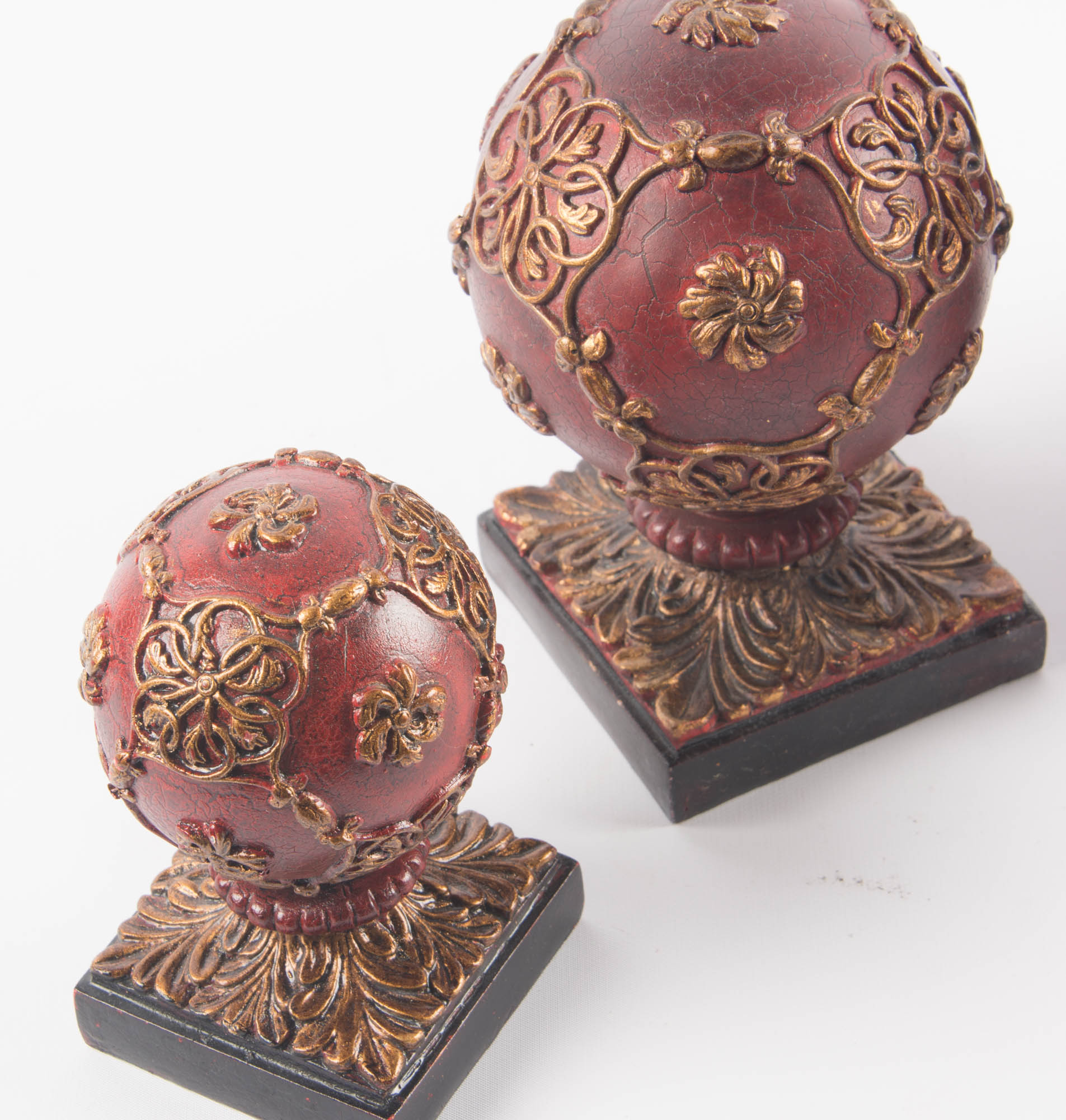 Set of Decorative Red Finials