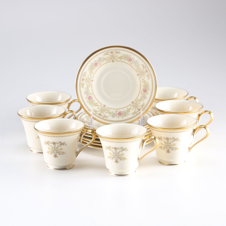 Lenox "Castle Garden" Tea Cups and Saucers