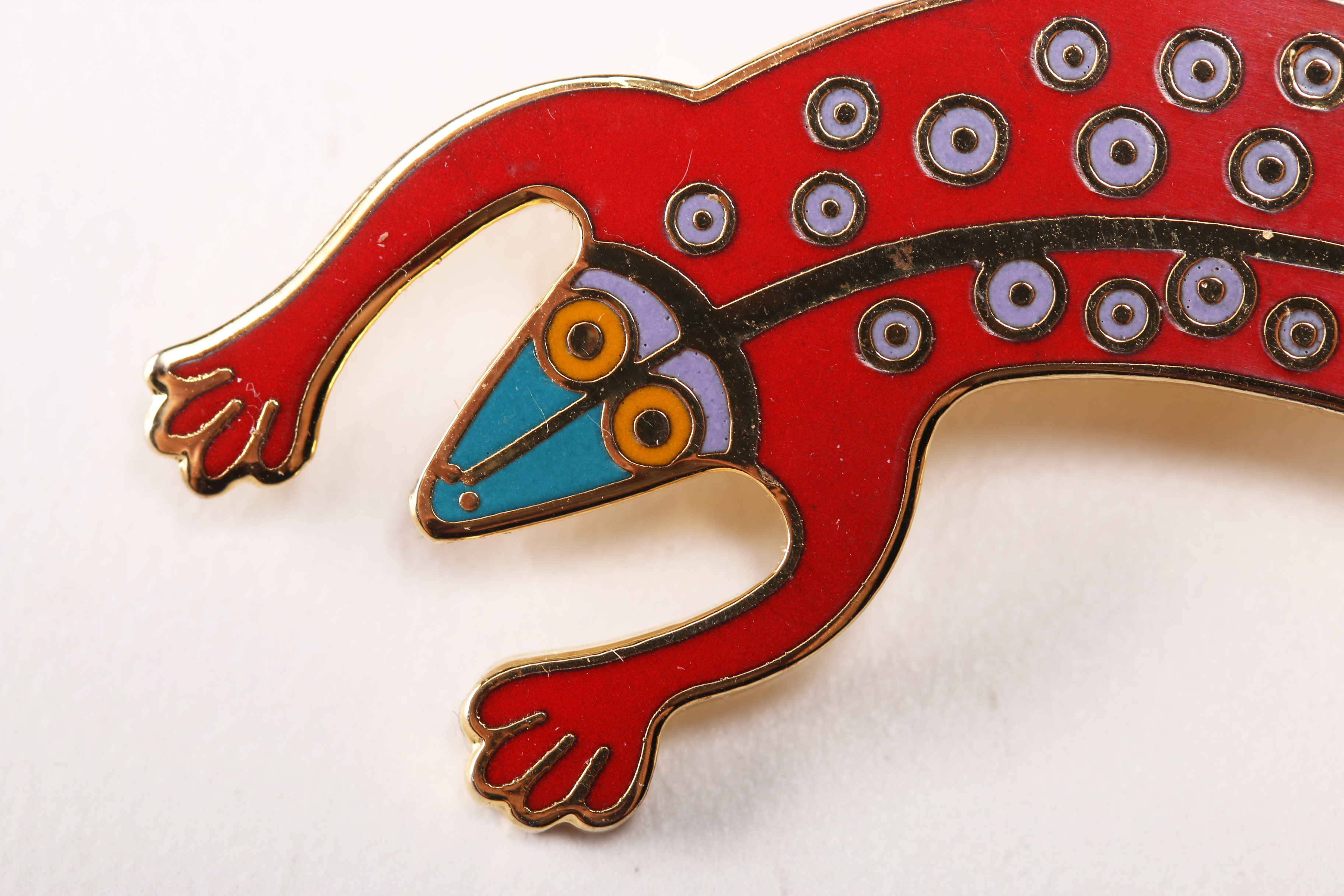 Laurel Burch Enameled Lizard Brooch
