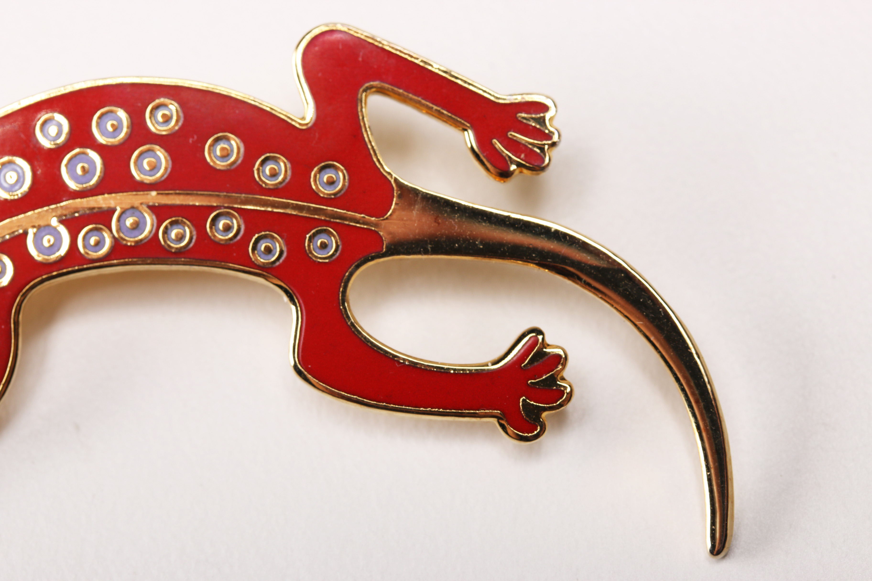 Laurel Burch Enameled Lizard Brooch