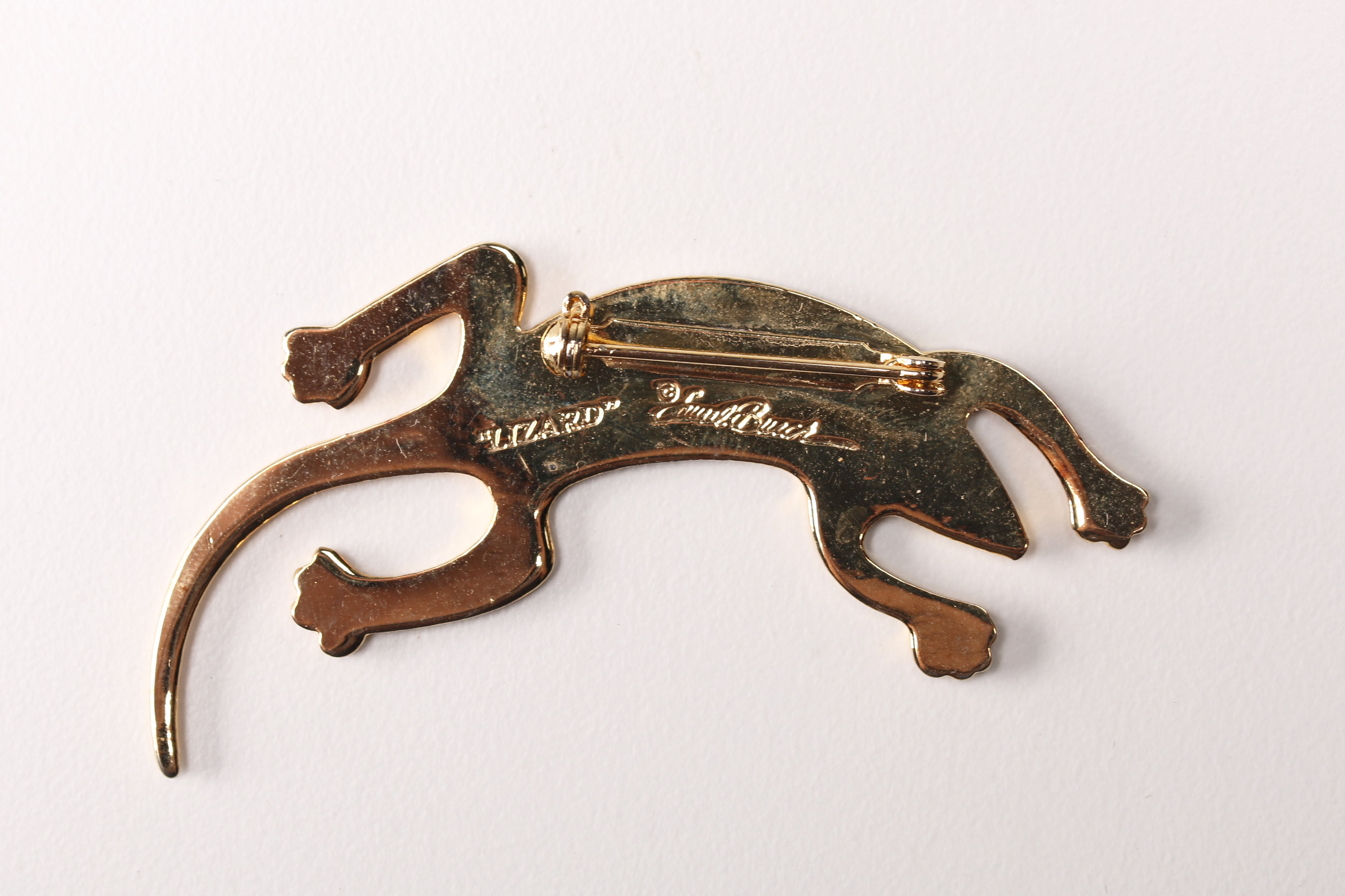 Laurel Burch Enameled Lizard Brooch