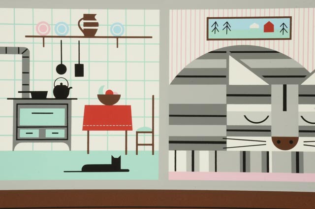 Edie Harper Signed Limited Edition Serigraph "Cat and House"