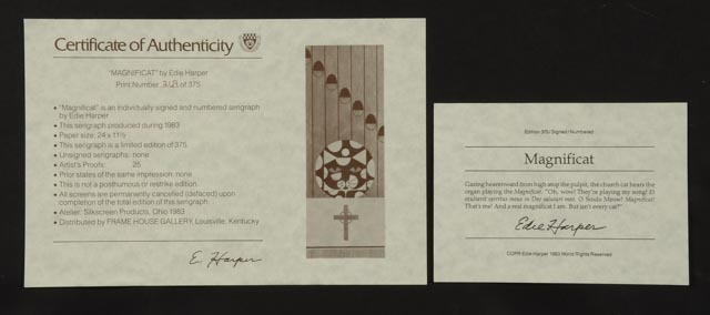 Edie Harper Signed Limited Edition Serigraph "Magnificat"