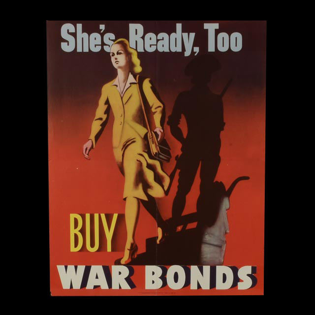 Original World War II War Bonds Poster "She's Ready, Too"
