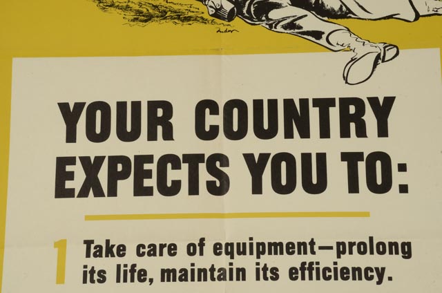 Original Vintage 1942 World War II Propaganda Poster "Your Country Expects You To"...