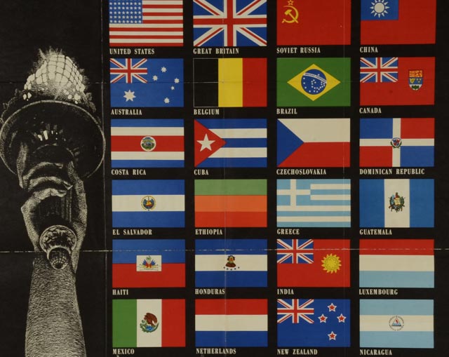 Original Vintage 1942 World War II Poster "The United Nations Fight for Freedom"