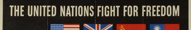 Original Vintage 1942 World War II Poster "The United Nations Fight for Freedom"