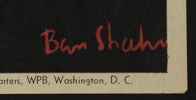 Ben Shahn Original Vintage WWII Propaganda Poster "We French Workers Warn You... Defeat Means Slavery, Starvation, Death"