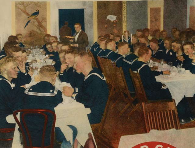 Original World War I Chromolithograph Poster "The Spirit of War Camp Community Service"