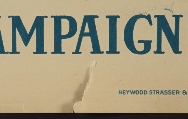 Original World War I Chromolithograph Poster "The Spirit of War Camp Community Service"