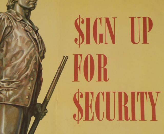 Original World War II War Bonds Poster "Sign Up for Security"