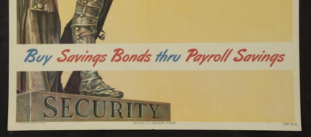 Original World War II War Bonds Poster "Sign Up for Security"