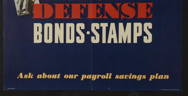 Original 1942 World War II War Bonds Poster "Wanted - Fighting Dollars"