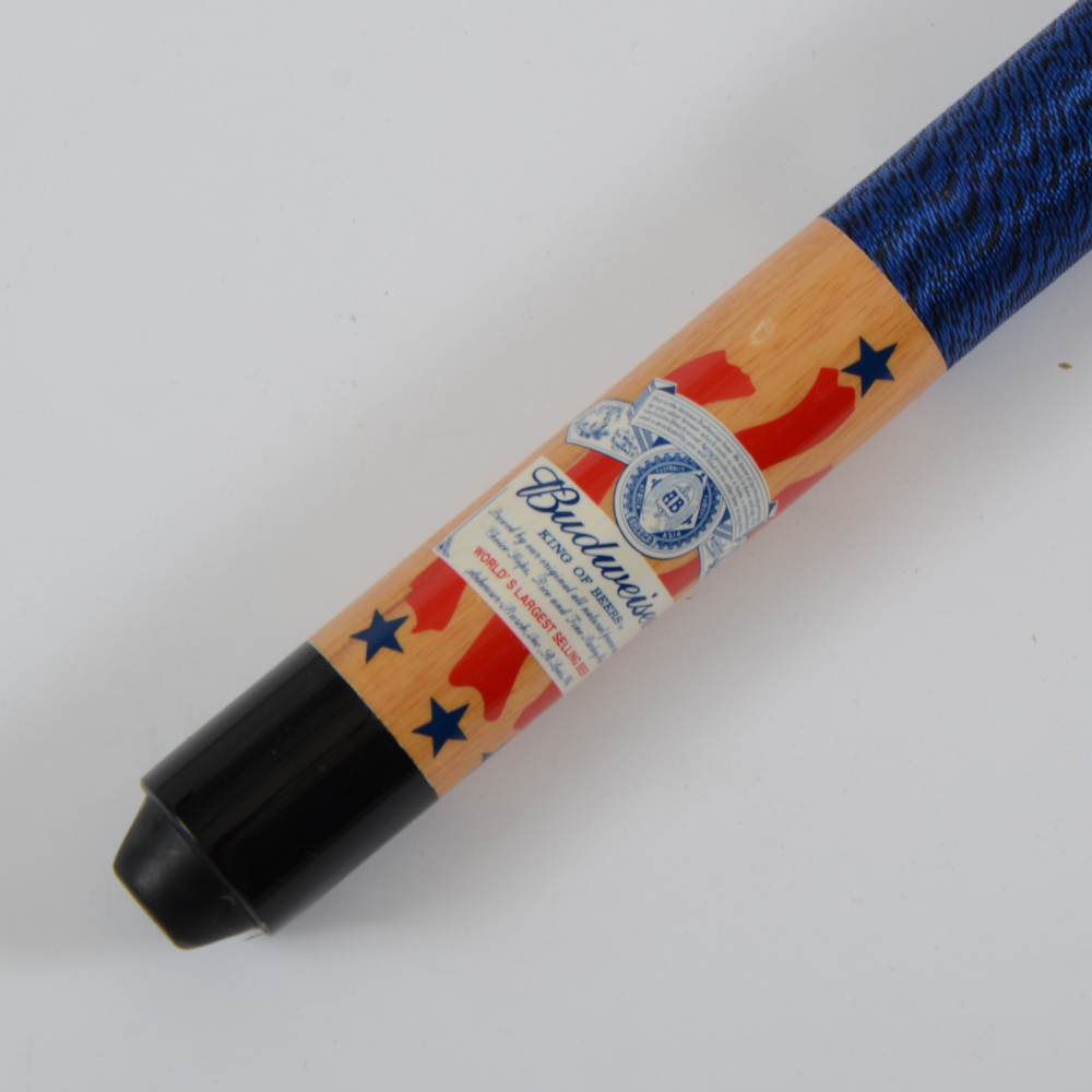 Budweiser Pool Cue and Ashtrays