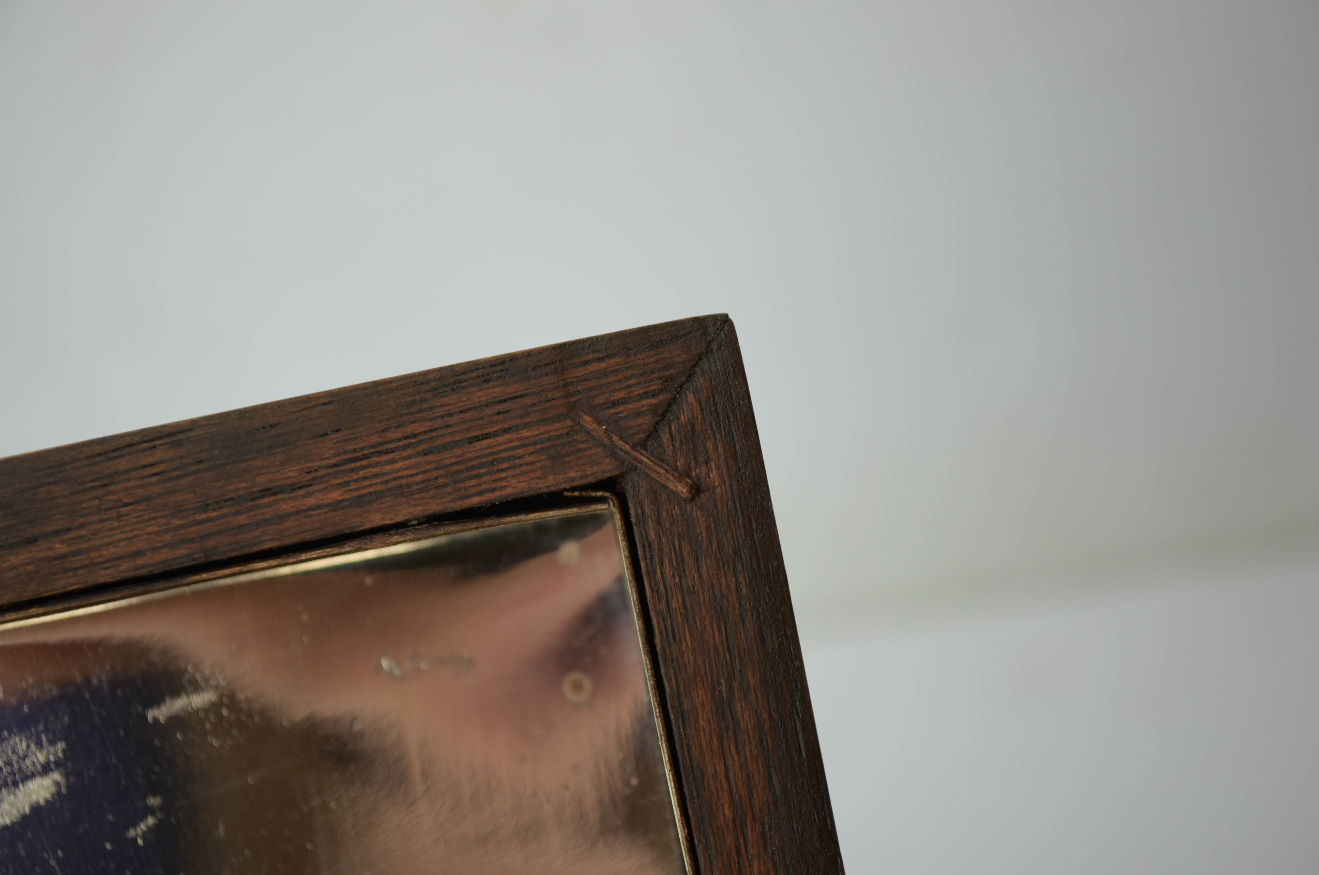 Vintage Wood Jewelry Box with Silvered Interior