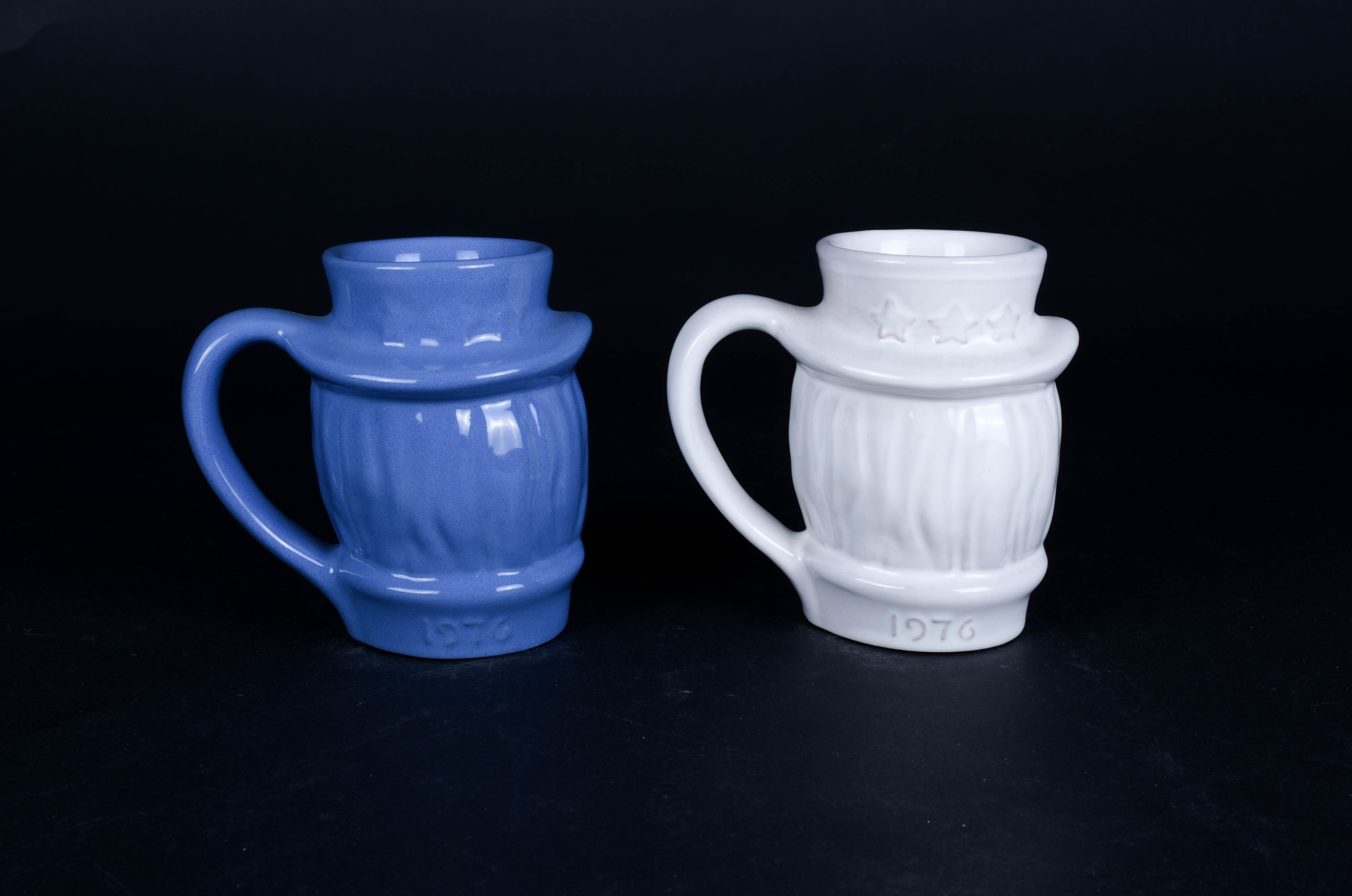 Pair of Frankoma Pottery Bi-Centennial Uncle Sam Mugs