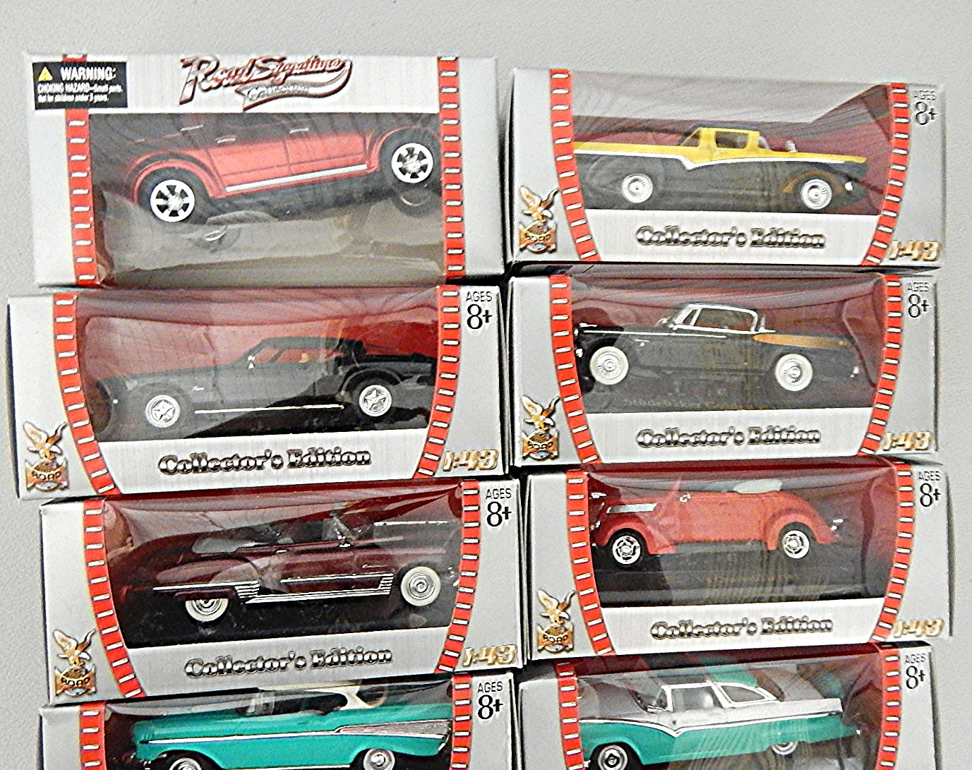 8 Classic Collectible Cars 1:43 Scale