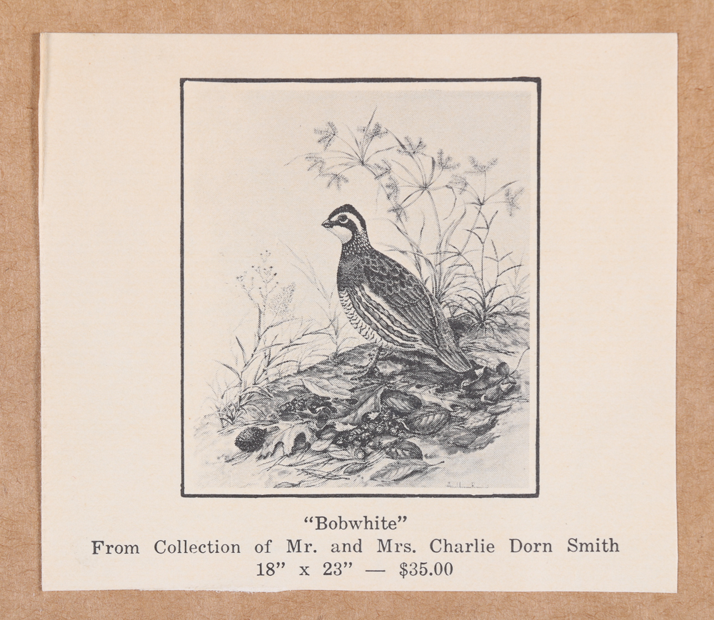 Anne Worsham Richardson Signed and Numbered "Bobwhite" Print