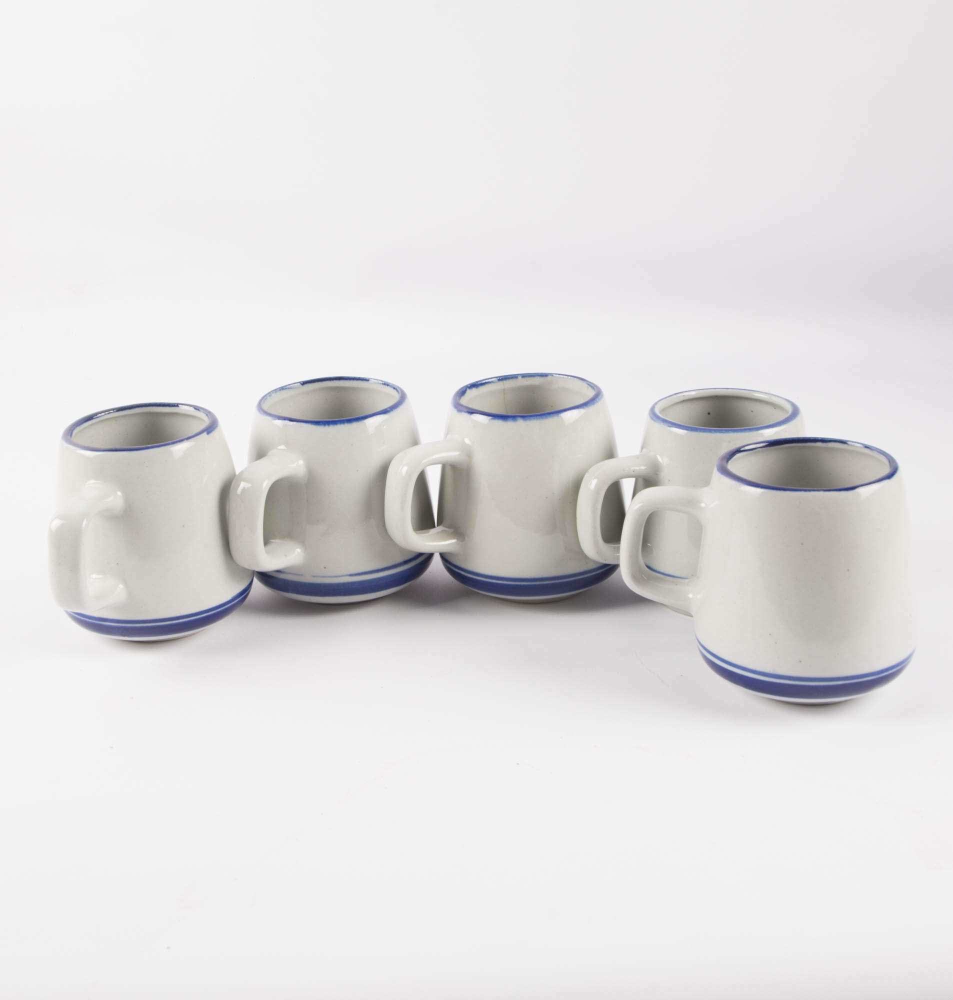 Set of 5 Ceramic Coffee Mugs
