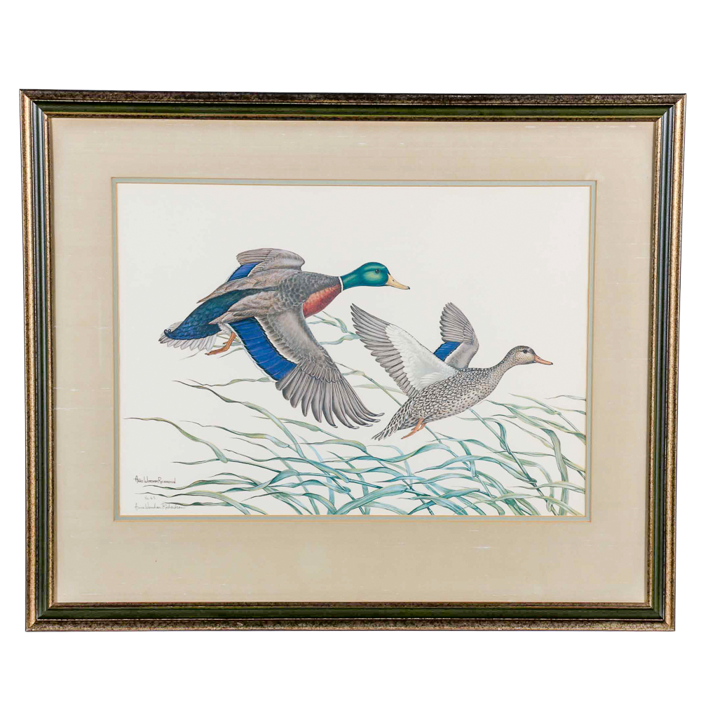 Anne Worsham Richardson Singed and Numbered Print "Mallards"