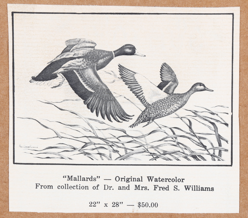 Anne Worsham Richardson Singed and Numbered Print "Mallards"