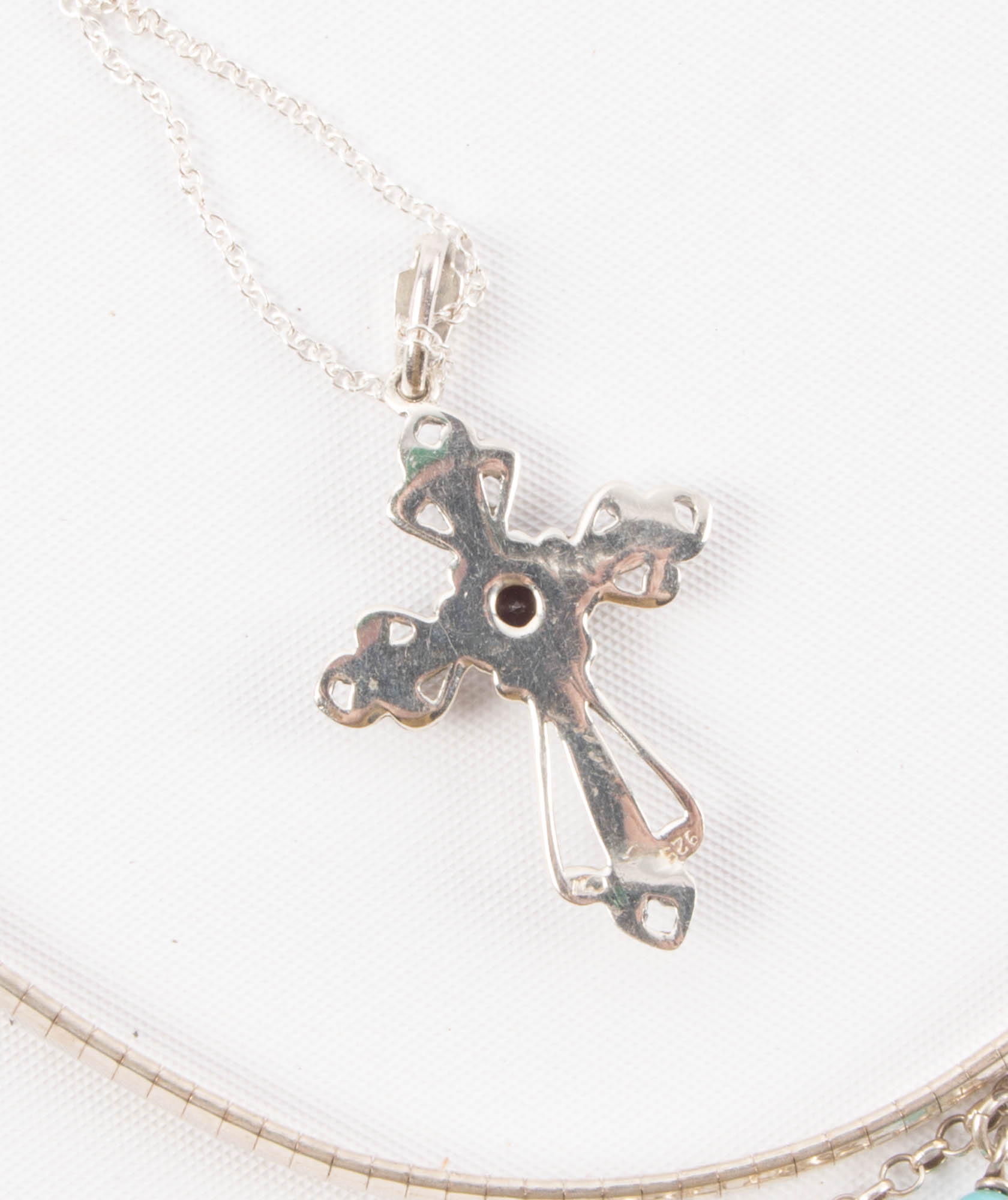 Pair of Sterling Silver Pendants and a Turquoise Bracelet