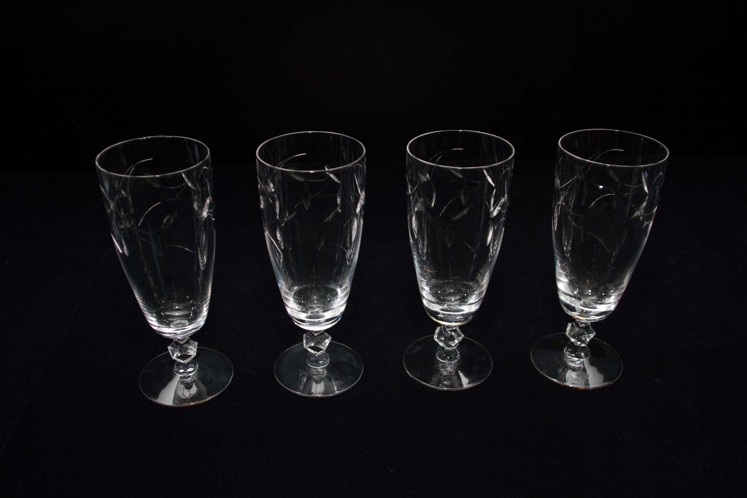 Vintage Etched Glass Stemware