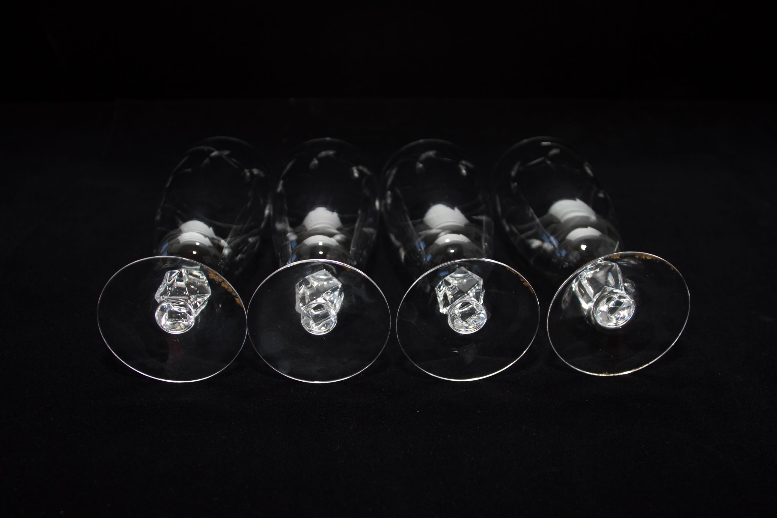 Vintage Etched Glass Stemware