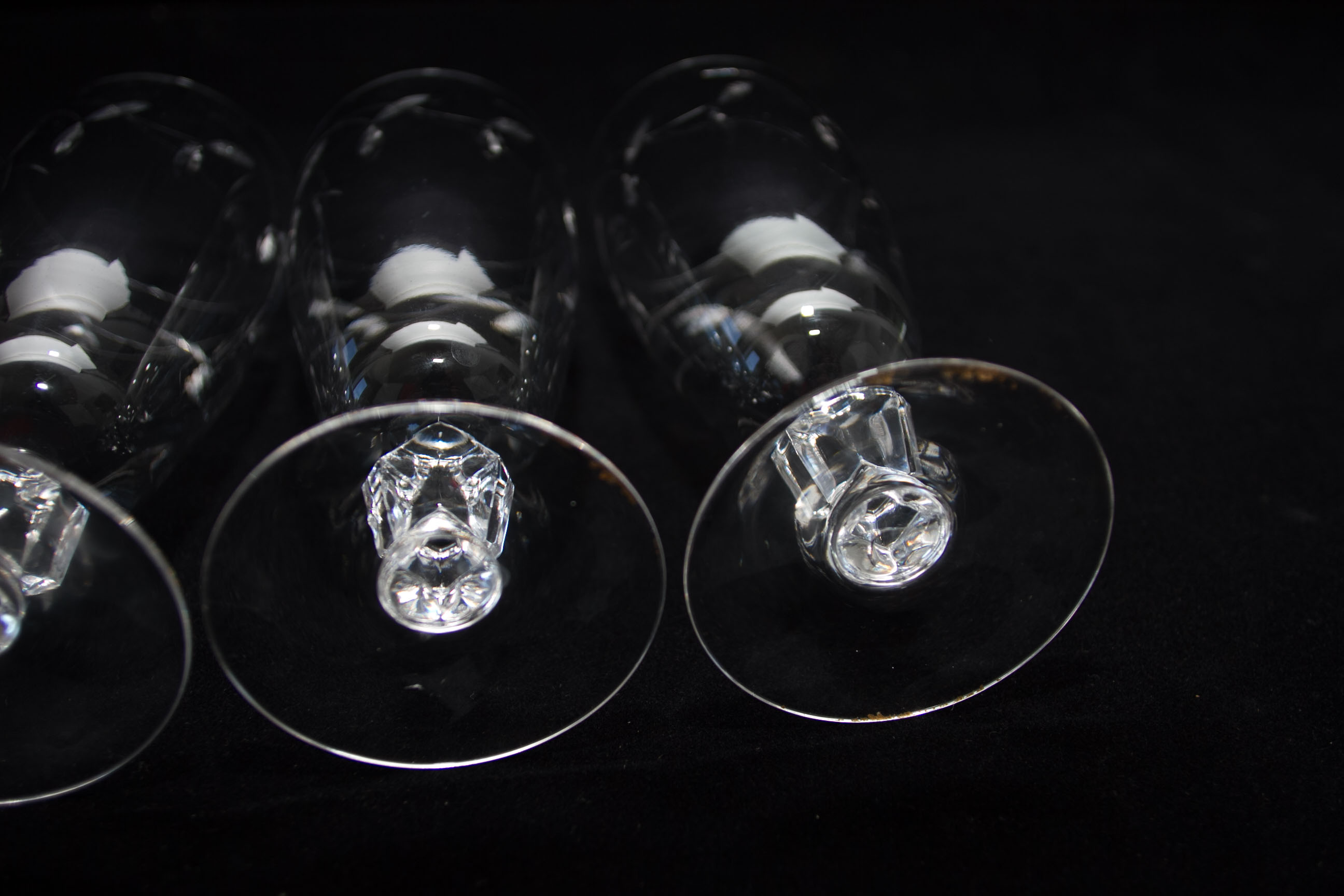 Vintage Etched Glass Stemware