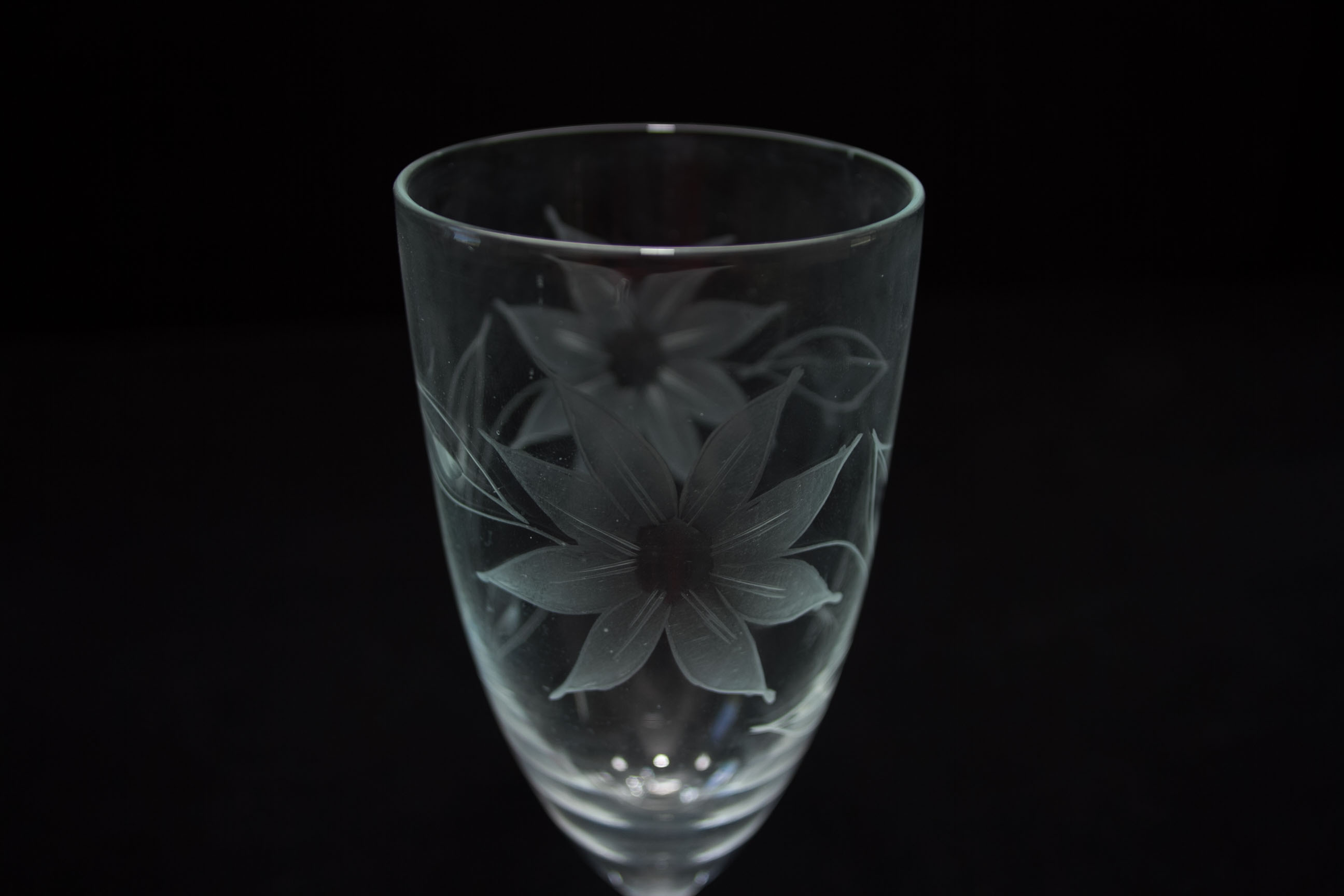 Vintage Etched Glass Stemware