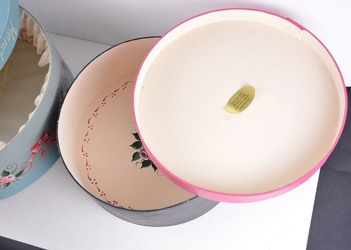Hand-Painted Decorative Hat Boxes