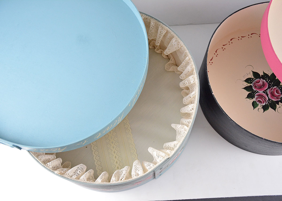 Hand-Painted Decorative Hat Boxes