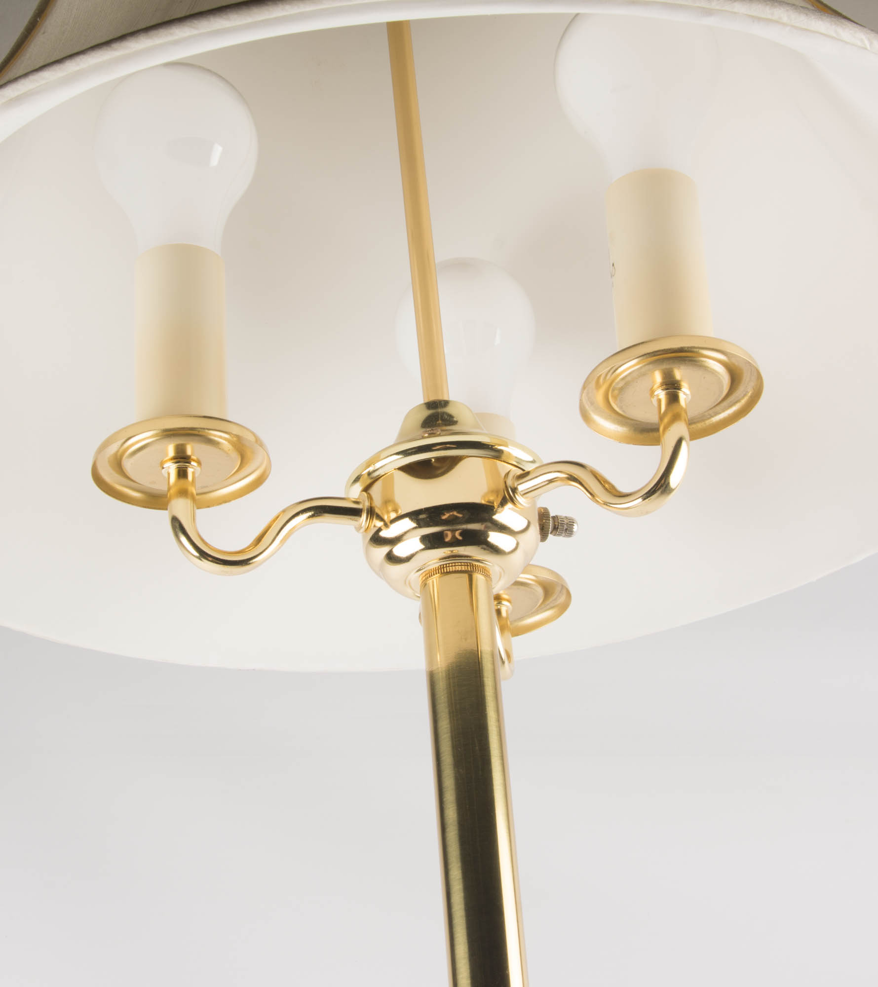 Brass Three-Arm Floor Lamp