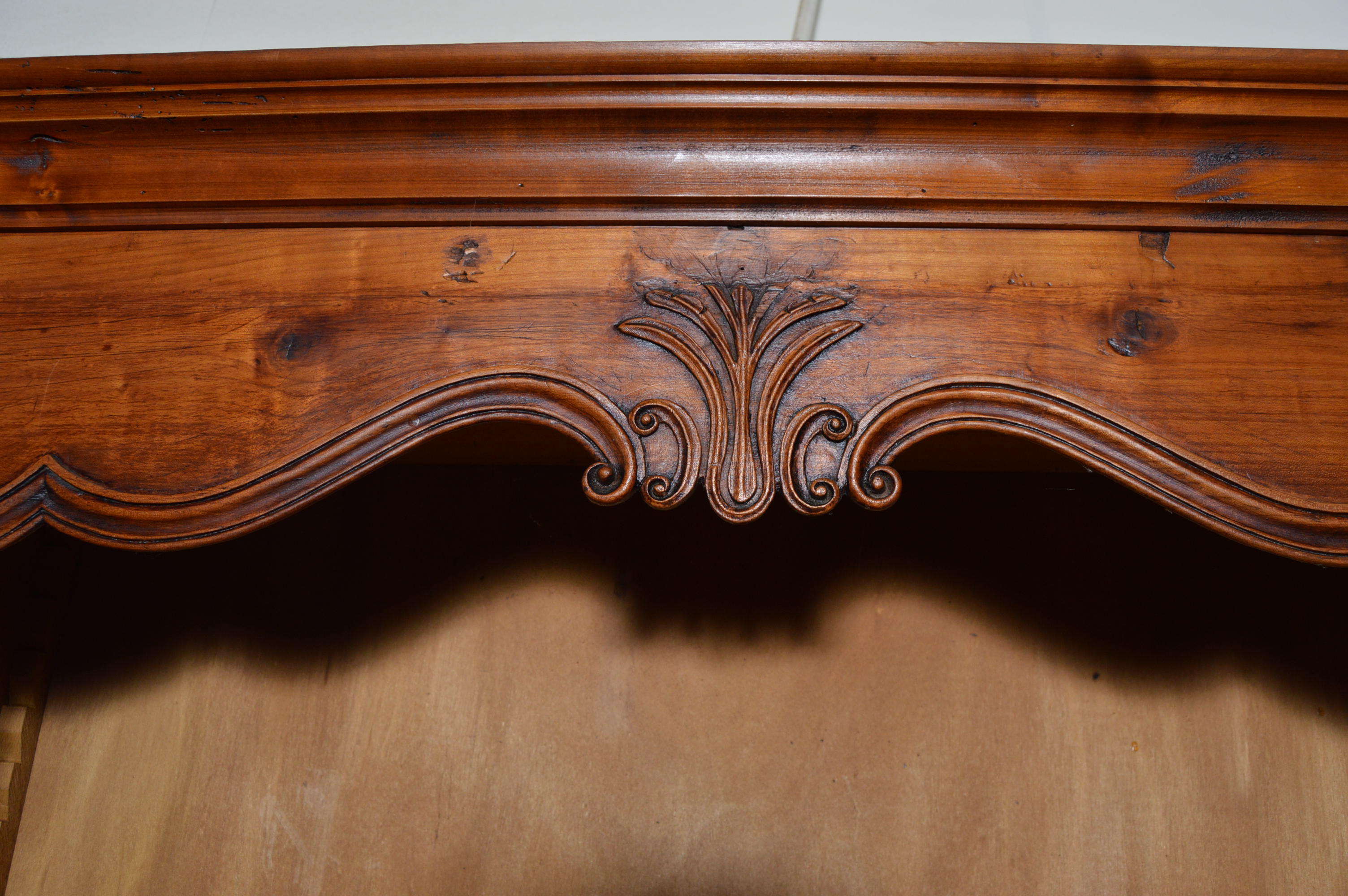 Open Knotty Pine Entertainment Cabinet.