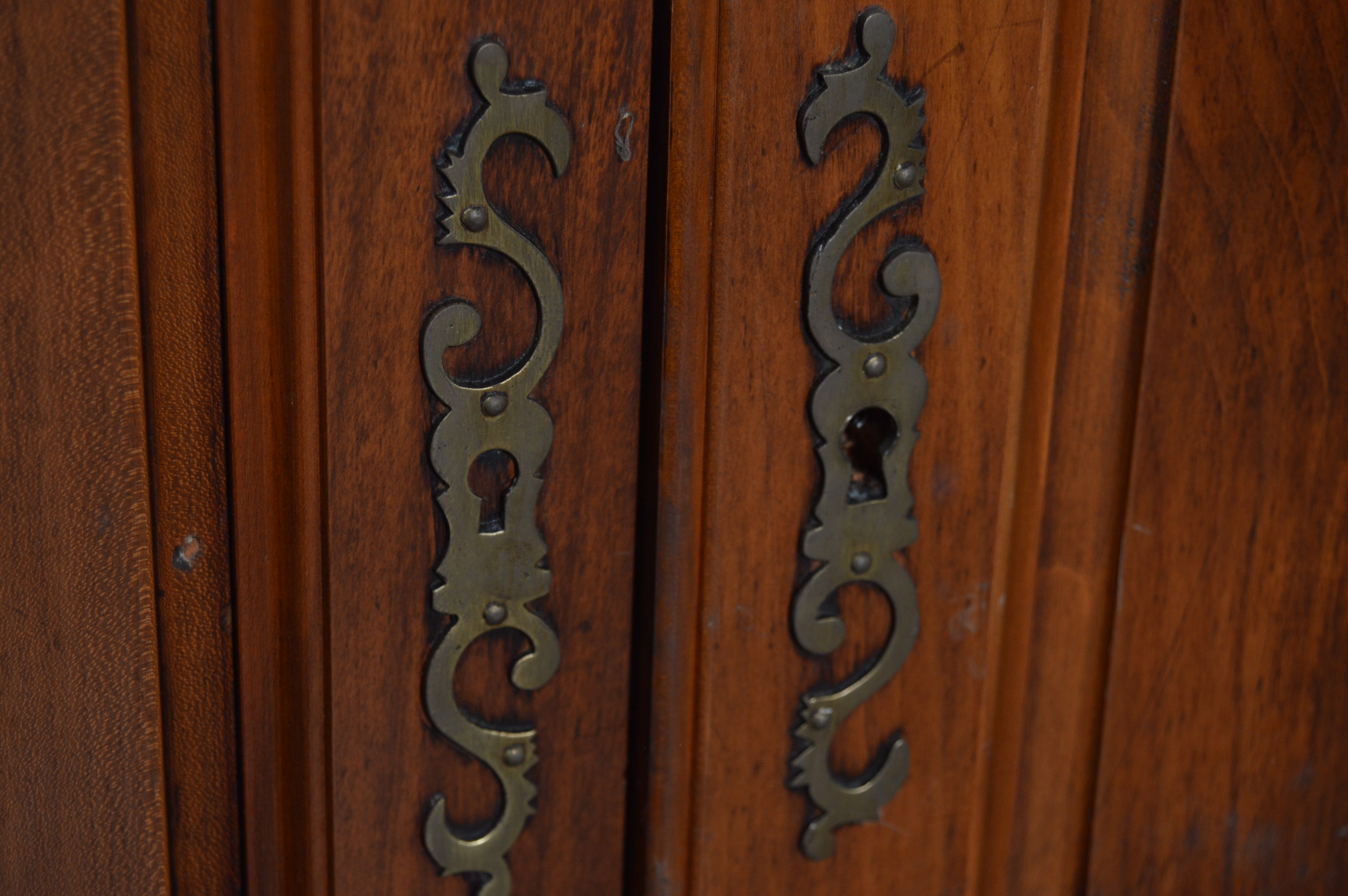 Open Knotty Pine Entertainment Cabinet.