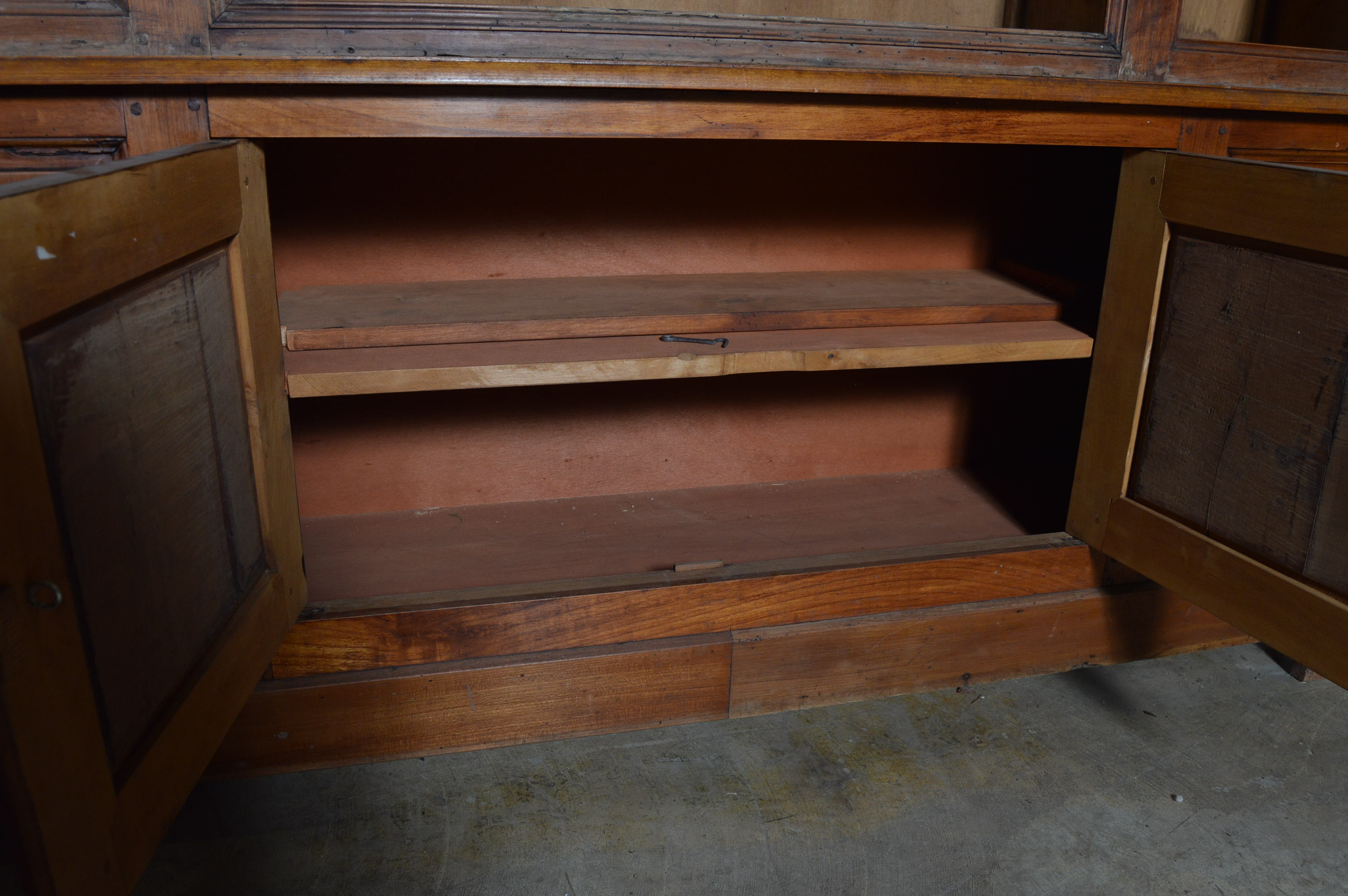 Open Knotty Pine Entertainment Cabinet.