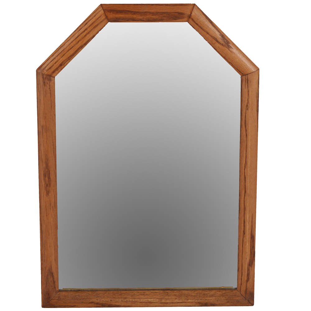Beveled Wall Mirror in Wood Frame