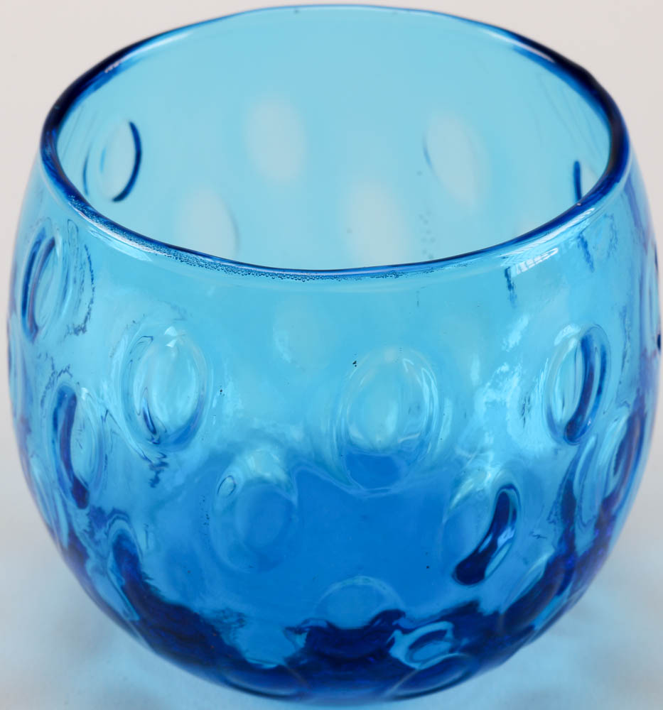 Blue Glass Pitcher and Four Cups