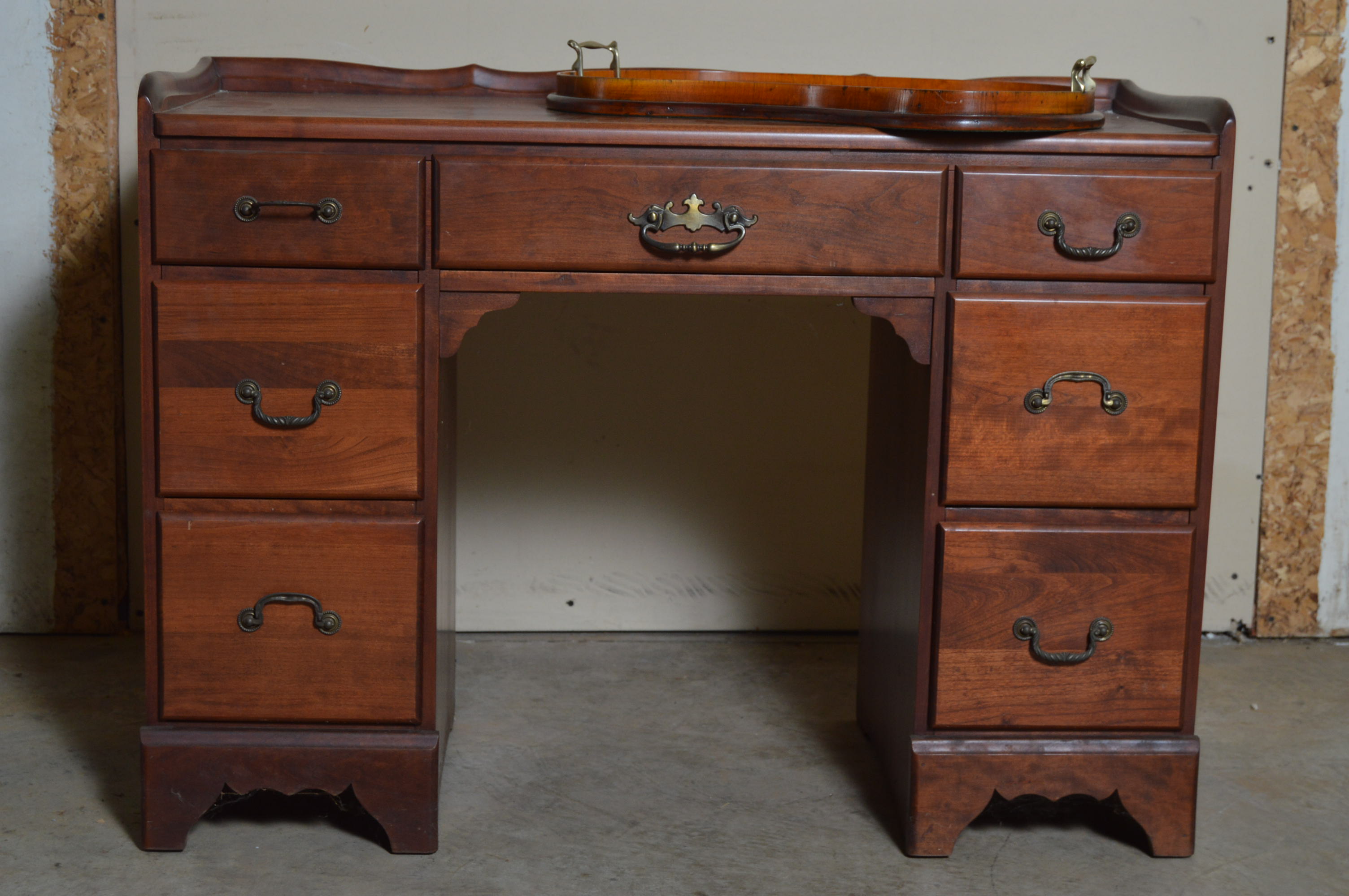 Wooden Writing Desk and Tray