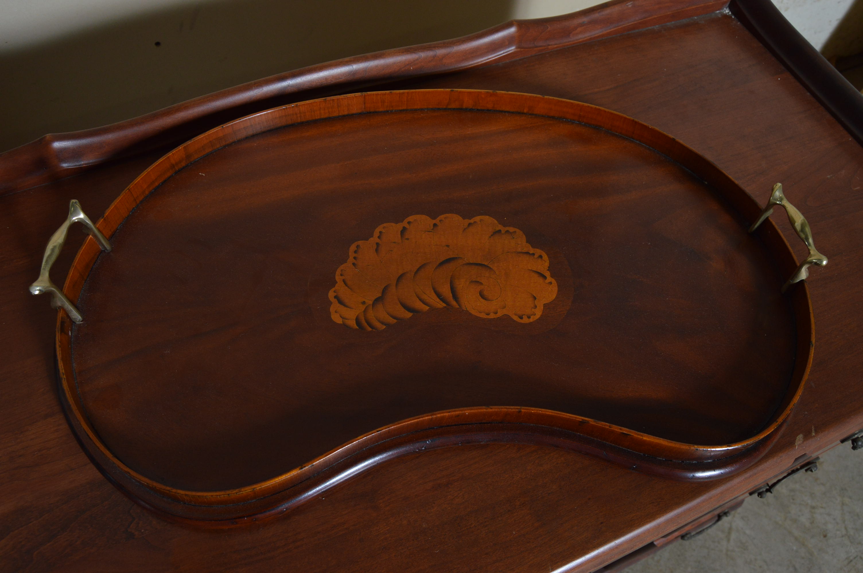 Wooden Writing Desk and Tray